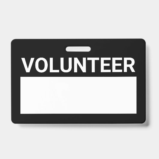 Zwarte lege vrijwilligersbadge badge (Voorzijde)