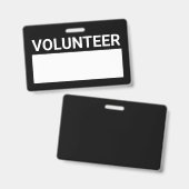 Zwarte lege vrijwilligersbadge badge (Voor- en achterkant)