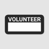 Zwarte lege vrijwilligersnaamkaart naamplaatje (Voorkant)