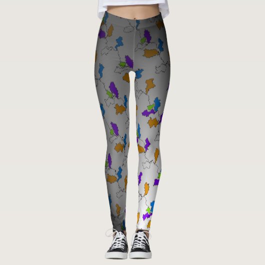 Zwarte legging met print (Voorkant)