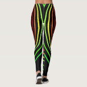 Zwarte Leggings Aangepaste Kleuren Streep (Achterkant)