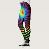 Zwarte Leggings Aangepaste Kleuren Streep (Links)