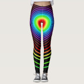 Zwarte Leggings Aangepaste Kleuren Streep (Voorkant)