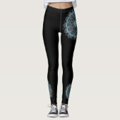 Zwarte Leggings Blauwgroen Mandala Yoga Pants (Voorkant)