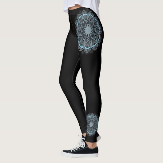 Zwarte Leggings Blauwgroen Mandala Yoga Pants (Links)