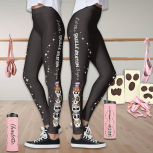 Zwarte Leggings Halloween Schattige Schedels