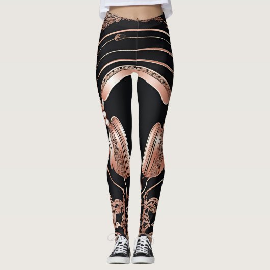 Zwarte leggings hoofdtelefoon ontwerp Shine AI kun (Voorkant)