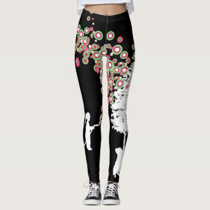 zwarte leggings in de stijl van de graffiti - bank