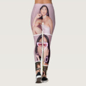 Zwarte Leggings met Aangepaste Foto Collage en Tek (Achterkant)
