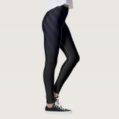 Zwarte Leggings met blauwe strepen voor dames (Rechts)