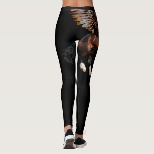 Zwarte Leggings met de Bay Pegasus (Achterkant)