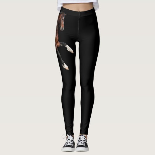 Zwarte Leggings met de Bay Pegasus (Voorkant)
