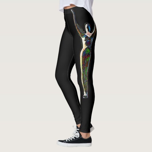 Zwarte leggings met een uniek design (Links)