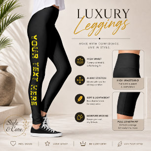 Zwarte Leggings met Eigen Tekst voor Stijlvol Comf