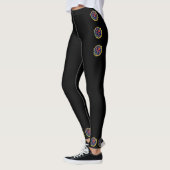 Zwarte leggings met floraal ontwerp 2 (Links)