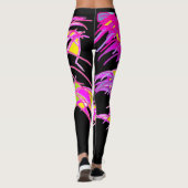 Zwarte leggings met gemengde paarse design (Achterkant)