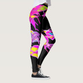 Zwarte leggings met gemengde paarse design (Rechts)
