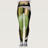 zwarte leggings met groene strippen (Voorkant)