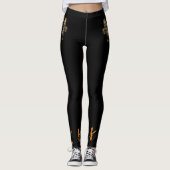 Zwarte leggings met krijgers (Voorkant)