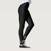 Zwarte leggings met prachtig bloemig ontwerp (Rechts)