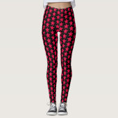 Zwarte Leggings met rode sterren (Voorkant)