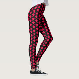 Zwarte Leggings met rode sterren