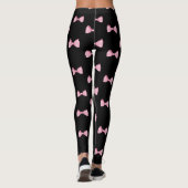 Zwarte Leggings met roze bogen (Achterkant)