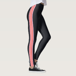 Zwarte Leggings met Sportzijkant roezelen uw kleur