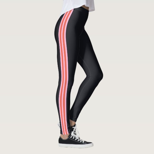 Zwarte Leggings met Sportzijkant roezelen uw kleur (Rechts)