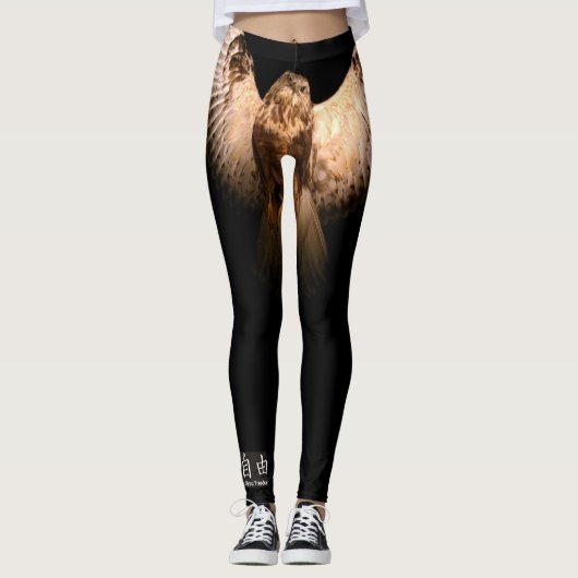 ZWARTE LEGGINGS MET UIL IN VLUCHT (Voorkant)