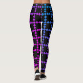 Zwarte Leggings met wolblauw en Paarse kleuren (Achterkant)