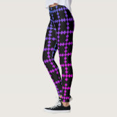Zwarte Leggings met wolblauw en Paarse kleuren (Links)