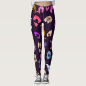 Zwarte Leggings van de luipaard (Voorkant)