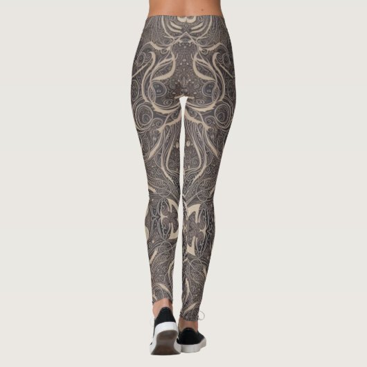 Zwarte Leggings van het gothic Pattern (Achterkant)