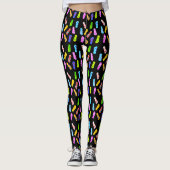 Zwarte Leggings van het Patroon van de Vlik van de (Voorkant)