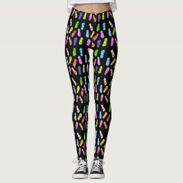 Zwarte Leggings van het Patroon van de Vlik van de