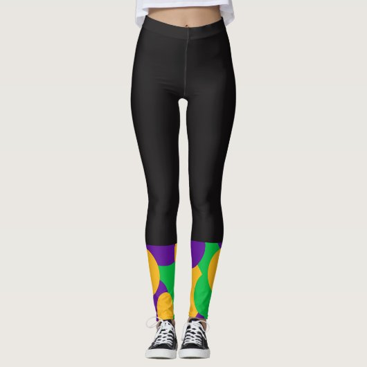 Zwarte Leggings van Mardi Gras (Voorkant)