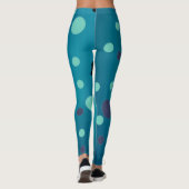 Zwarte Leggings van Unicorn Party Blue Stippen (Achterkant)