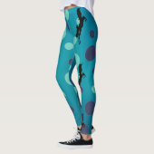 Zwarte Leggings van Unicorn Party Blue Stippen (Links)