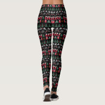 Zwarte Leggings voor kerstpatronen