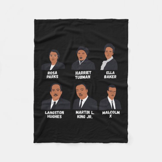 Zwarte leiders Inspireren zwarte geschiedenis Afri Fleece Deken (Voorkant)