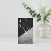 Zwarte leisteen/leder/haarstijllijst visitekaartje (Staand voorkant)