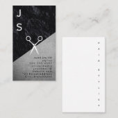 Zwarte leisteen/leder/haarstijllijst visitekaartje (Voorkant / Achterkant)