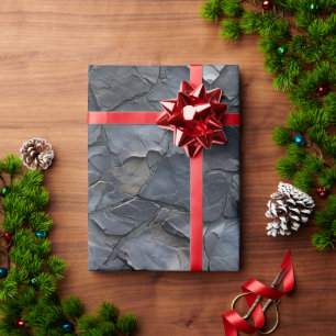 Zwarte leisteen Stone Texture Wrapping Paper Roll Cadeaupapier