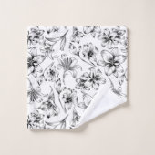 Zwarte Lelie Bloemen Bad Handdoek (Wasdoekje)