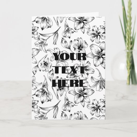Zwarte Lelie Bloemen Bedankkaart (Voorkant)