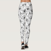 Zwarte Lelie Bloemen Leggings (Achterkant)