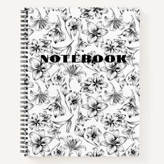 Zwarte Lelie Bloemen Notitieboek (Voorkant)