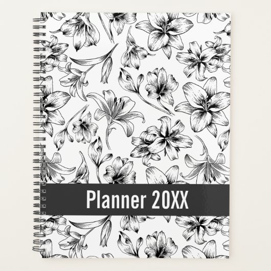Zwarte Lelie Bloemen Planner (Voorkant)