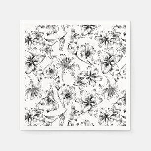 Zwarte Lelie Bloemen Servet
